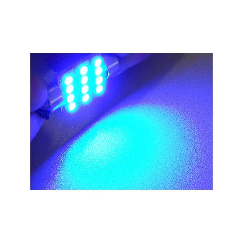 Lampada Led Siluro T11 C5W 42mm 12 Smd Colore Blue 12V Luci Targa e Lettura