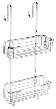 Cestello Doccia Doppio Ripiano Acciaio Inox Viti o Biadesivo Top Line Metaform