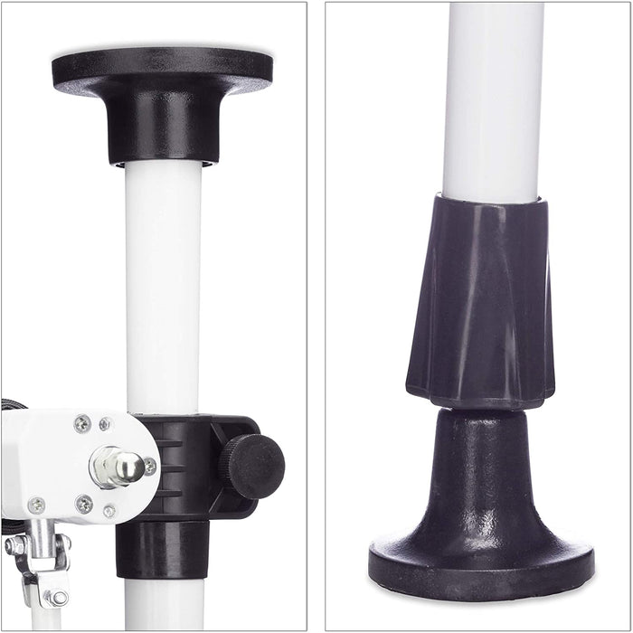 Tenda da balcone telescopica a manovella altezza regolabile in acciaio poliestere resistente ai raggi UV 150 x 120 cm grigio 13_0002541_6