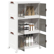 vidaXL Scatola Portaoggetti con Ruote 3 Livelli 75 L 64x39,5x110,5 cm