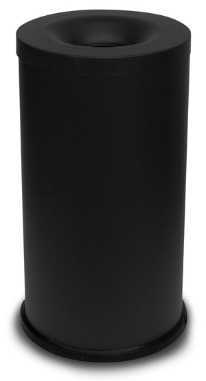 Pattumiera Gettacarte Ø38xh75 cm Autoestinguente In Acciaio Verniciato Nero