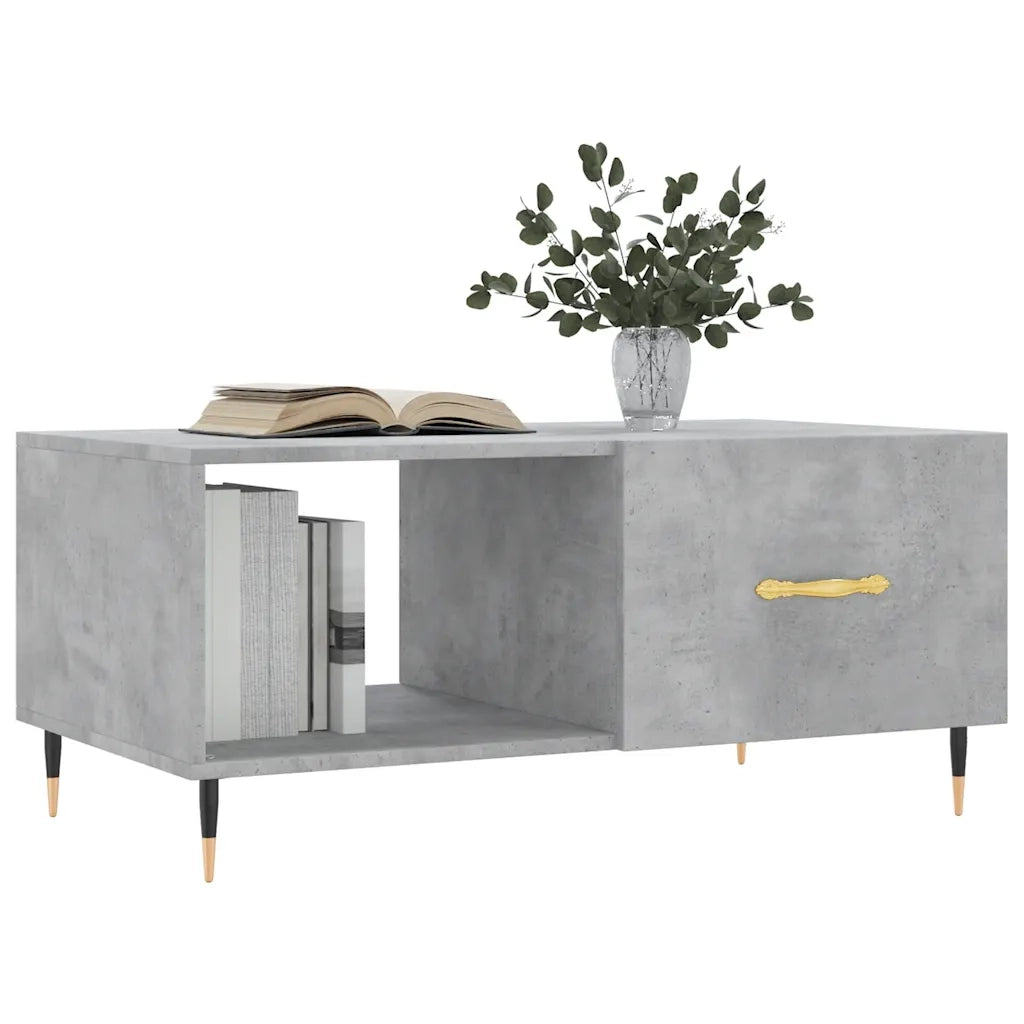 Tavolino da Salotto-Tavolino da soggiorno-Tavolo Grigio Cemento 90x50x40cm Legno Multistrato 429125