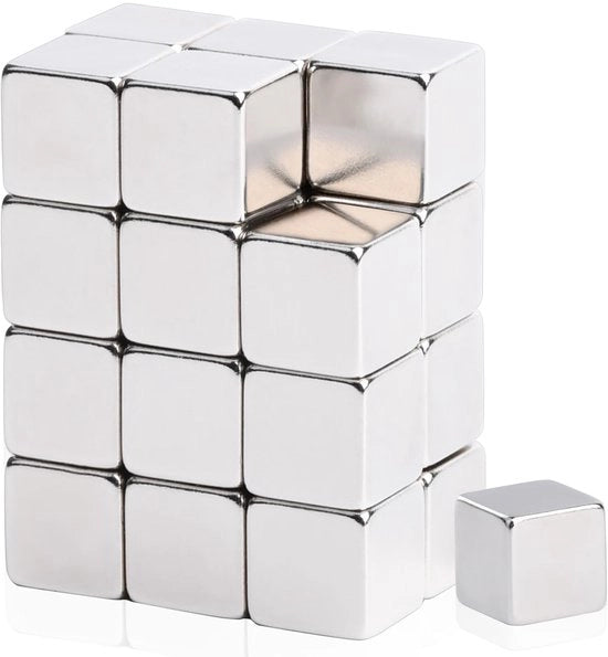 Magnetici in acciaio neodymium da 25 pezzi, 8x8x8mm, magnetici per lavagne e whiteboard, magnetici per frigorifero, magnetici per ufficio e casa