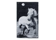 Telo Mare Jacquard Spugna Asciugamano Spiaggia Disegno Safari Horse D3