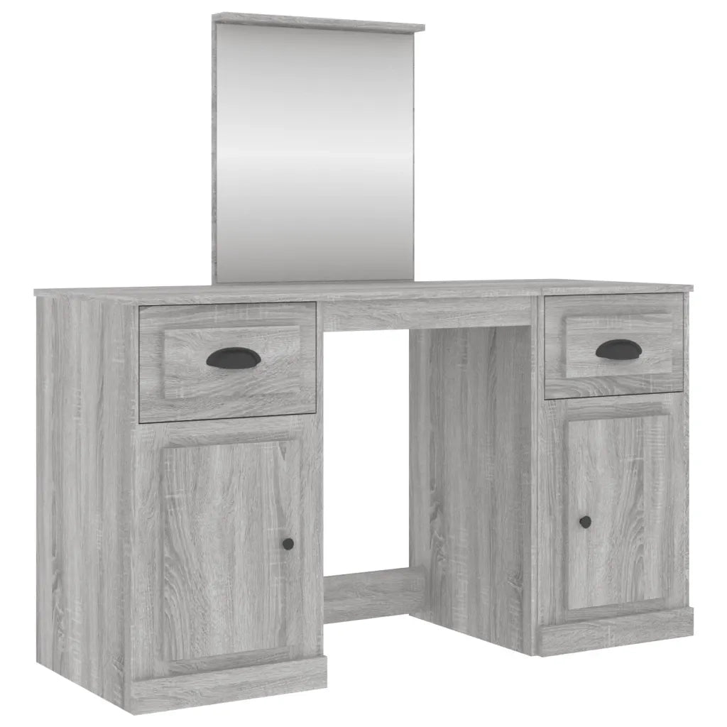 Toeletta | Tavolo da Trucco con Specchio Grigio Sonoma 130x50x132,5 cm