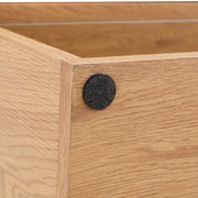 Tavolino basso con 2 ripiani in MDF effetto legno naturale e vetro temperato, per soggiorno, 100 × 60 × 42 cm