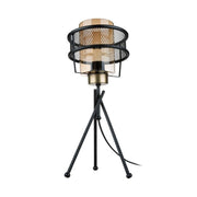 Lampada da tavolo in ferro intrecciato paralume vetro Grande MDL3713