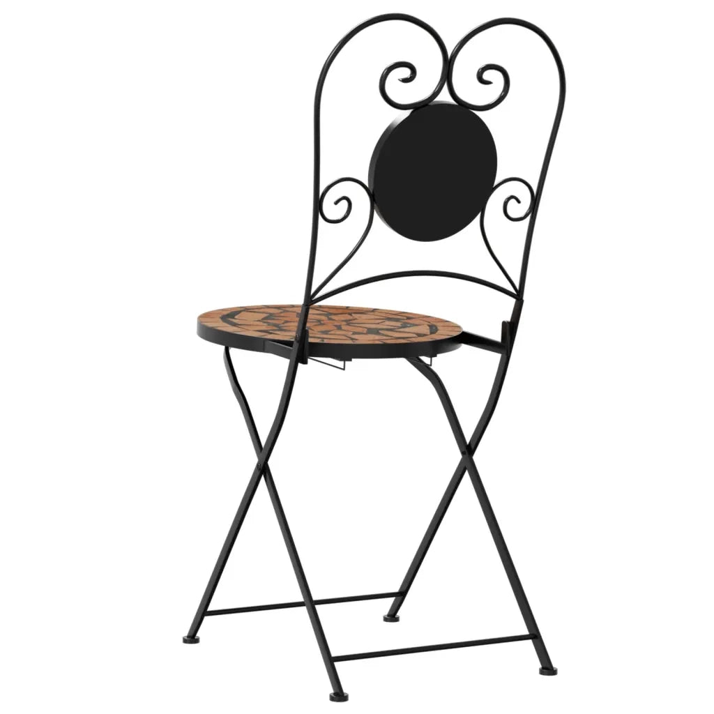 Sedie da Bistrò Pieghevoli 2 pz Terracotta in Ceramica 4003403