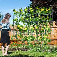 Traliccio per Piante Rampicanti ad Arco 179 x 180 cm, Trellis Alto a Forma di U per Cetrioli da Letto Rialzato con Rete, Supporto per Piante all'Aperto per Frutta e Fiori