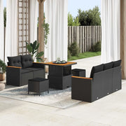 Set Divano da Giardino 8 pcs Nero polyrattan 3362984