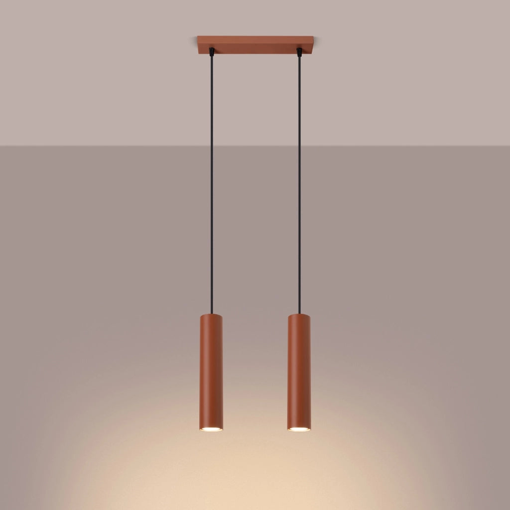 Lampada a sospensione MODENO barra rossa 2xGU10 30 cm