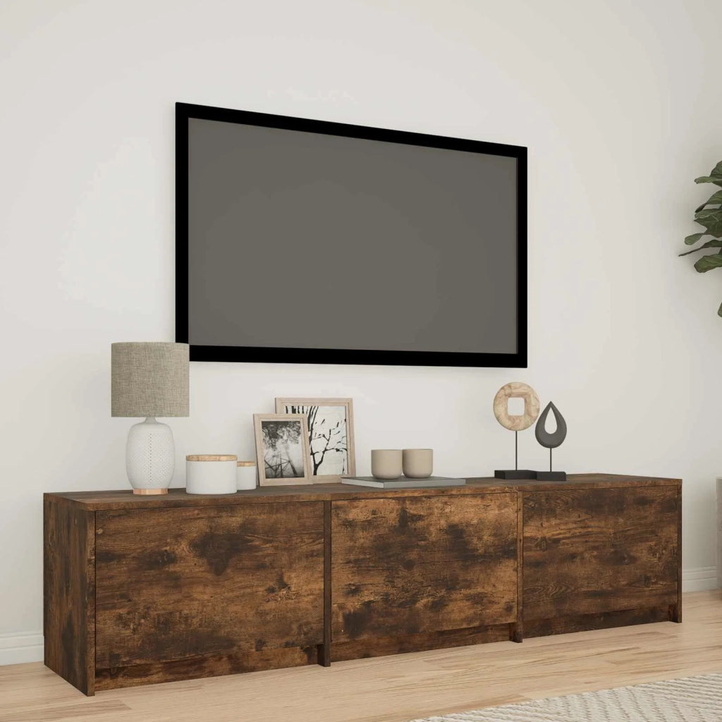 Mobile TV con LED-Credenza per TV Quercia Affumicata 165 x 34 x 40 cm