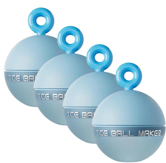 Set di confezionamento cubetti di ghiaccio da 4 - Forme di ghiaccio in silicone - Sfera di ghiaccio 6,5 cm - Riciclabile - Rilascio facile - Ideale per bevande - Forma di ghiaccio