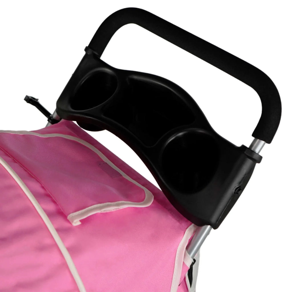 Passeggino per animali domestici Trasportino pieghevole Trolley da viaggio per gatti e cani Copertura anti-pioggia - Rosa