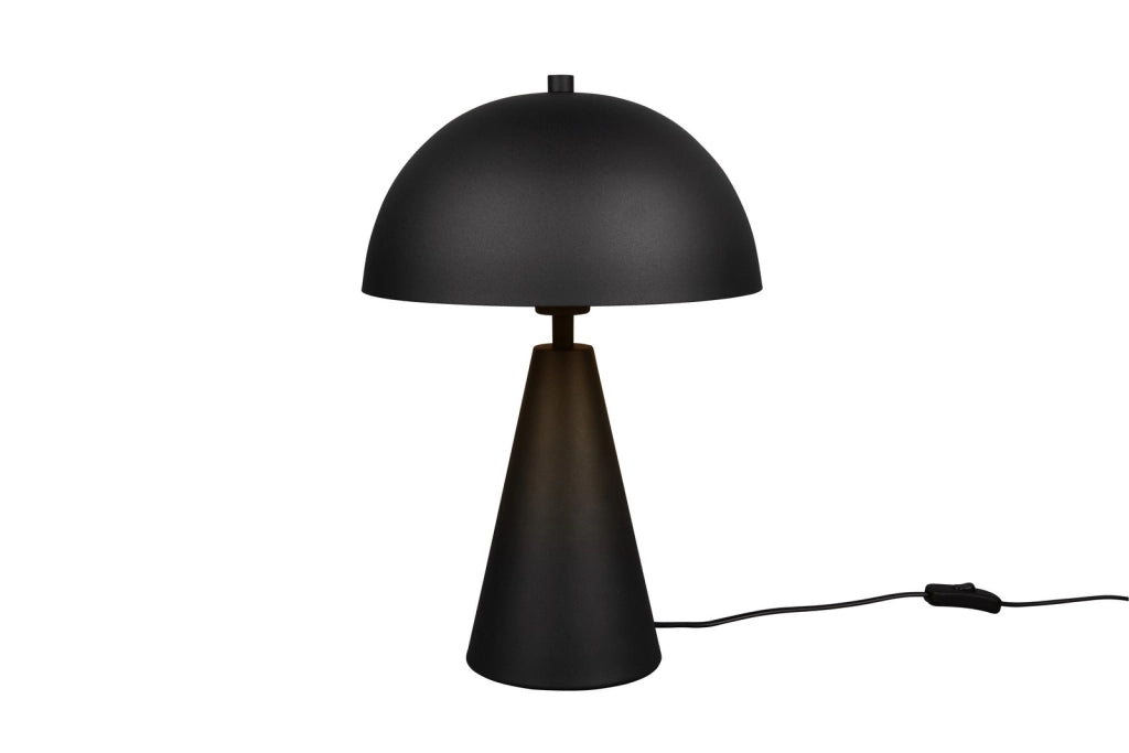 Lampada da tavolo Alfie minimalista nera fungo E27 40W Trio