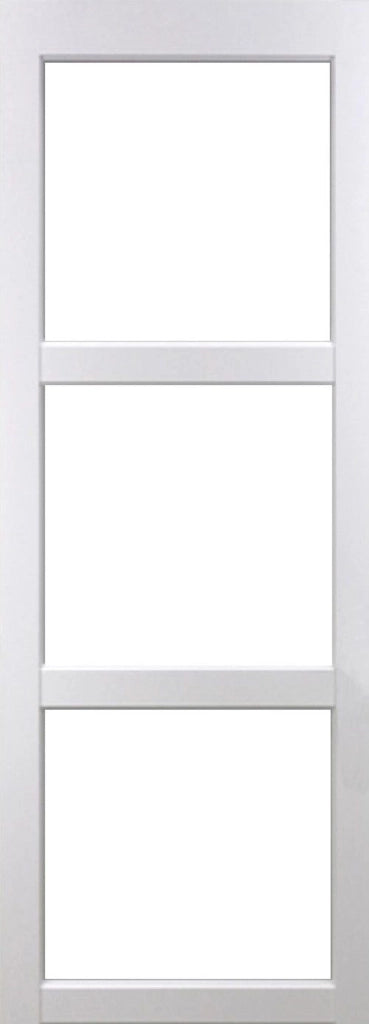 Porta scorrevole Bianco Kenya Vetro trasparente H204 x L83 + Binario in alluminio