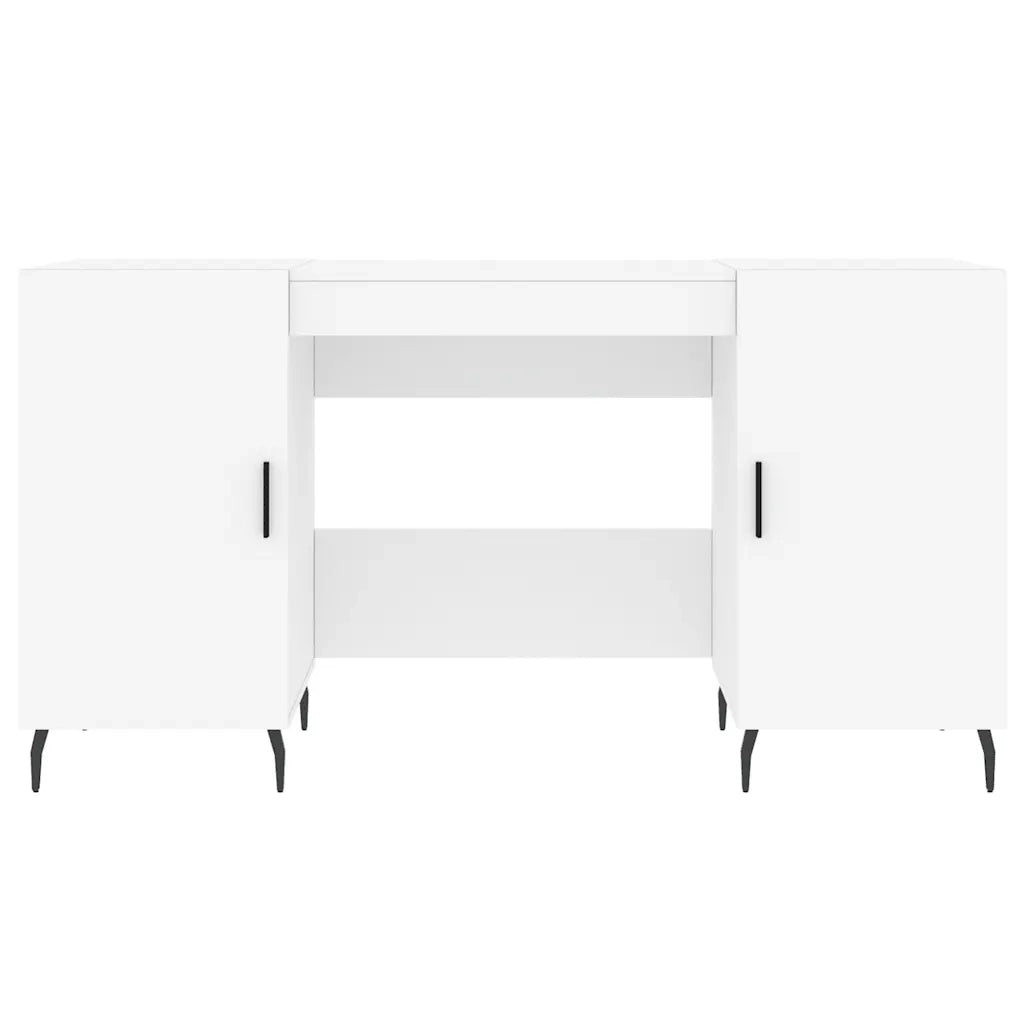 Scrivania Bianca 140x50x75 cm in Legno Multistrato 829564