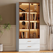 Mobile bagno alto con ante in vetro temperato; bianco; in MDF