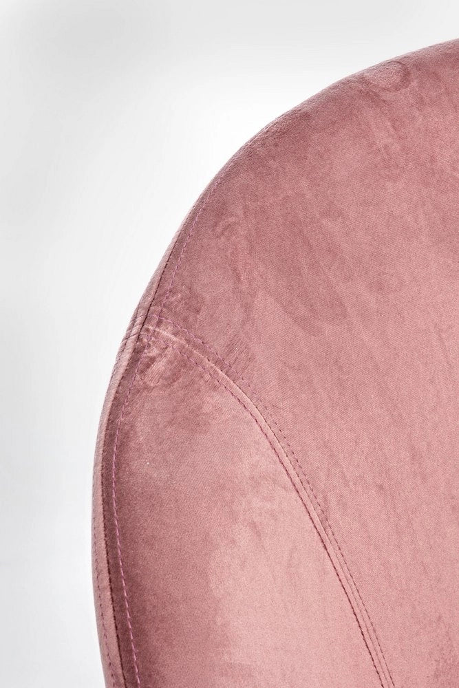 Poltrona Sedia Dondolo Annika in Velluto Rosa Antico Elegante Moderna Bizzotto