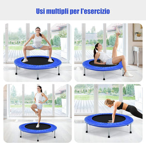 Mini Trampolino Elastico e Pieghevole, Capacità di Carico 150 kg, per Interno ed Esterno