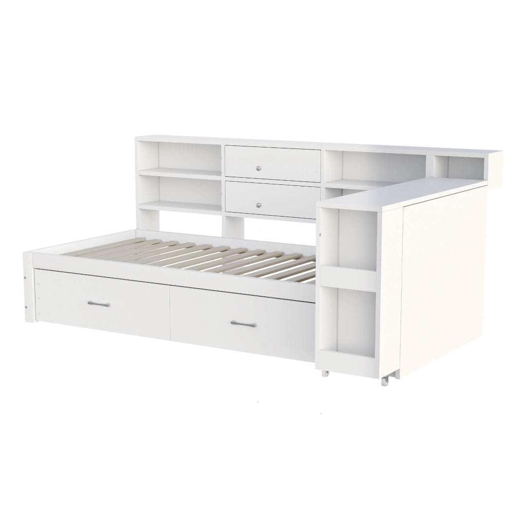 letto singolo legno bianco 232 x 130 cm