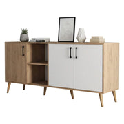 Madia Vardah, Credenza 3 Ripiani, 180x45x80h cm Marrone Quercia