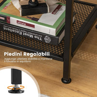 Scaffale per Cucina in Acciao Legno a Ripiani Carrello per Microonde Scaffalature Fioriera Salvaspazio, per Cucina e Soggiorno, Vintage (2 Ripiani + Cassetto)