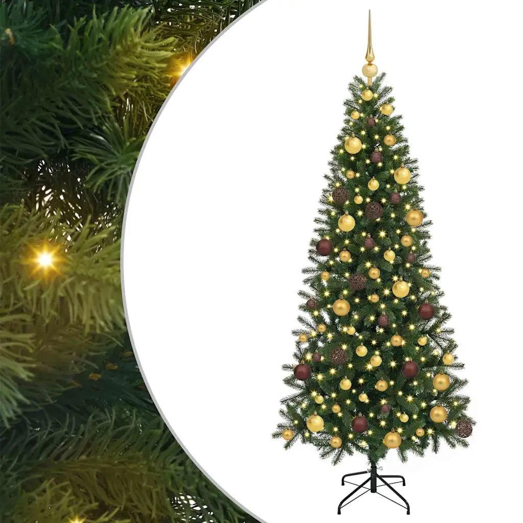 Albero di Natale artificiale con 300 LED Verde 180 cm PE e PVC 3397351