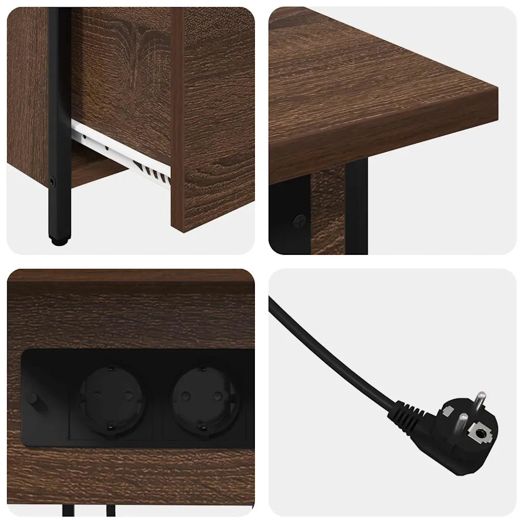 Comodino | Armadio da Notte | Mobiletto da notte con cassetto Rovere Marrone 60 x 30 x 61 cm
