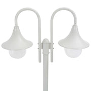 Lampione da Giardino E27 220 cm Alluminio 2 Lampade Bianco CFW4673725