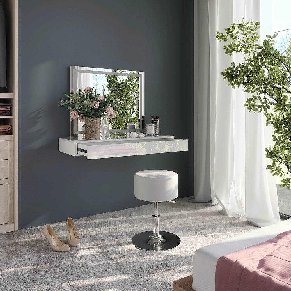 Vicco Tavolo da toeletta Bianco 100 cm 3 parti