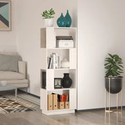 Libreria Divisorio-Scaffale per Libri-Mobile di Stoccaggio Bianco 51x25x132 cm Legno Massello di Pino