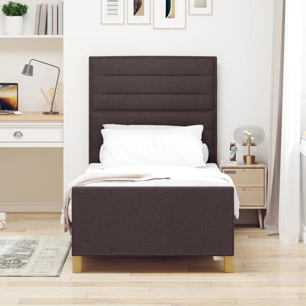 Letto Matrimoniale Marrone Scuro 100x200 cm Tessuto