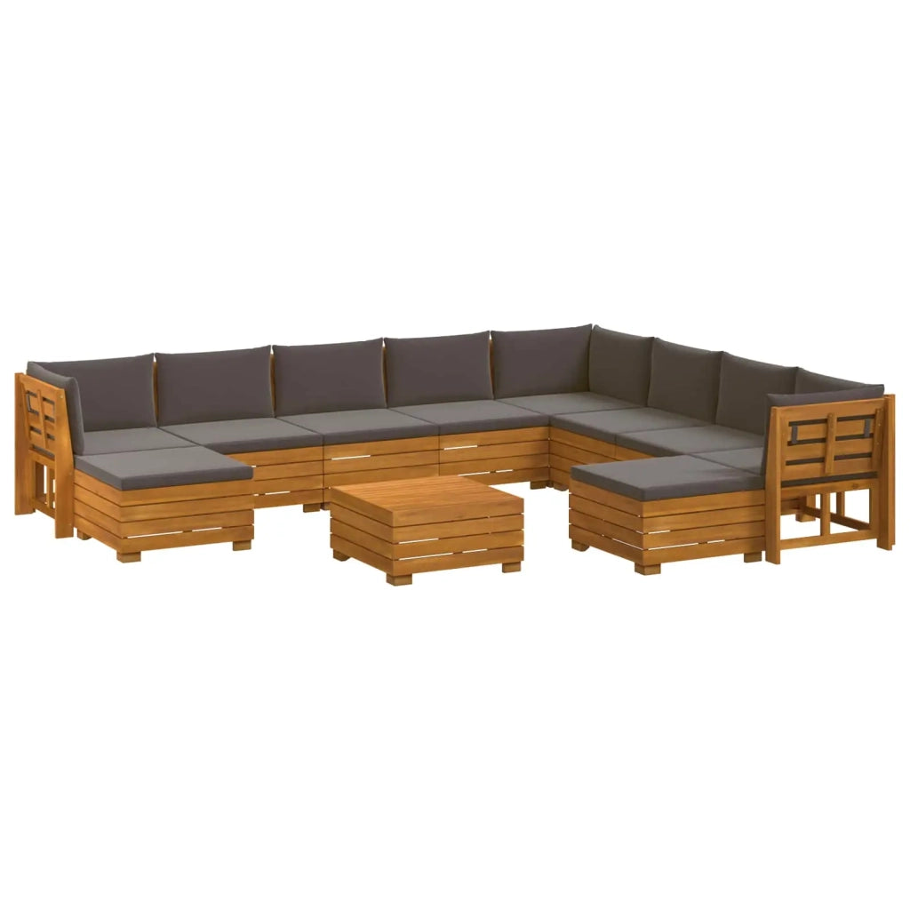 Set di divani da esterno con cuscino 11 Pezzo Marrone 3403110
