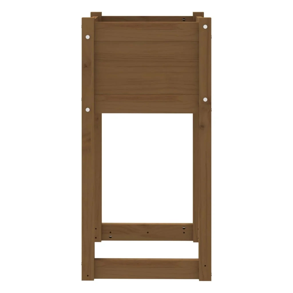 Fioriera rialzata per piante e fiori terrazza giardino 40 x 40 x 81 cm legno massello di pino marrone 02_0037592