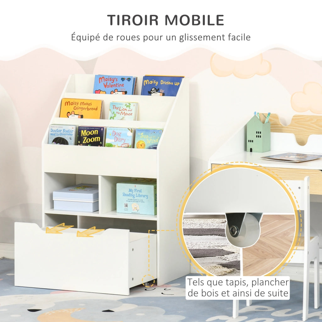 Libreria con cassetti e ripiani ¨C zephmum ¨C Bianco 80x30x180