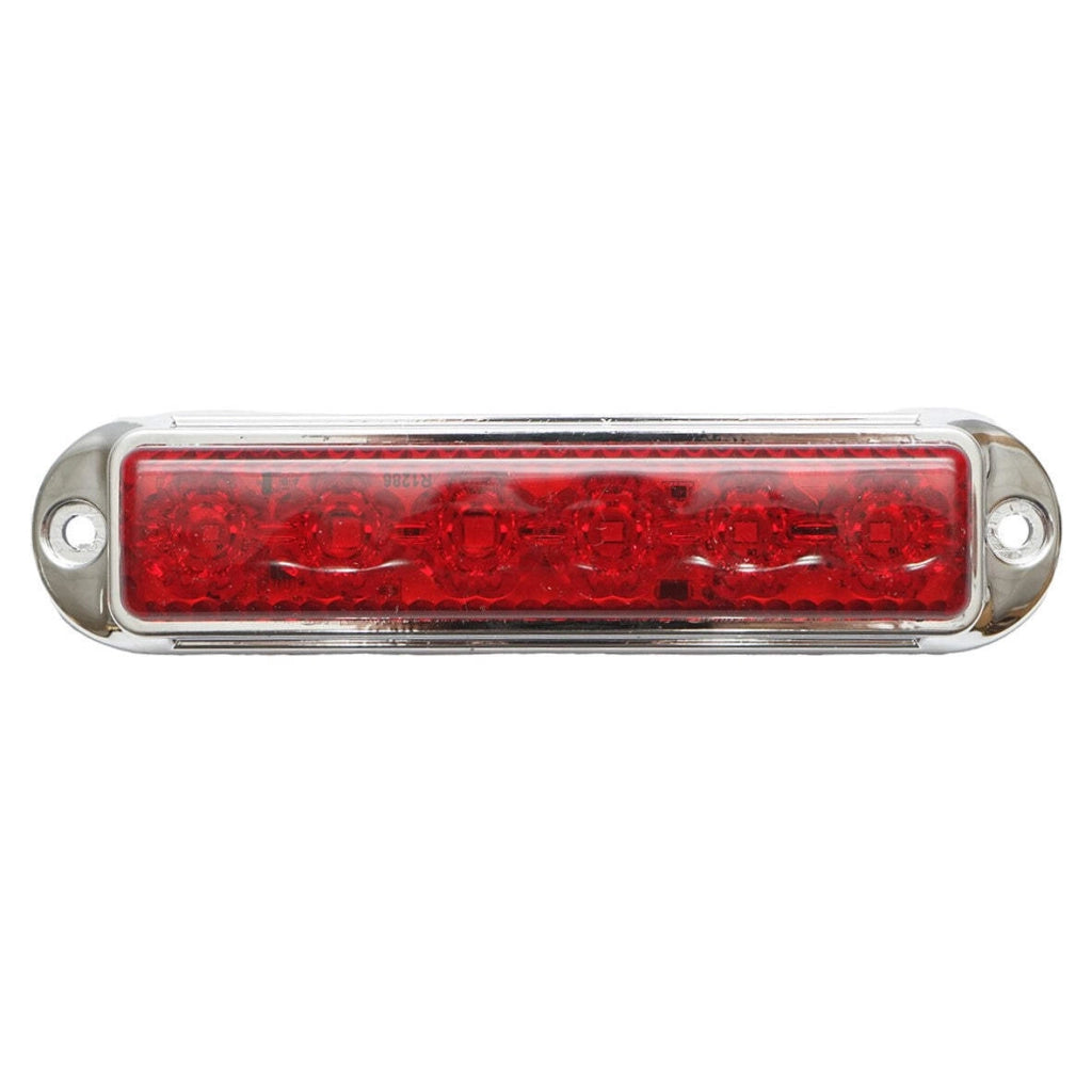 Lampada laterale  slim bianca cromata con LED, 12-24V, gialla, Breckner Germany, modello FR1286CR