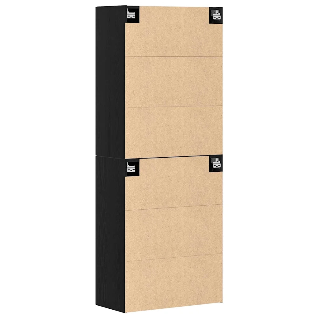 Mobiletto a muro 2 pcs Rovere Nero 69,5 x 34 x 90 cm 3333101