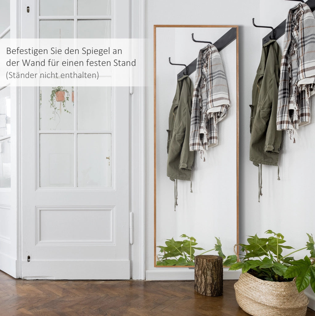 Specchio a figura intera 45x125 cm con cornice in pino naturale