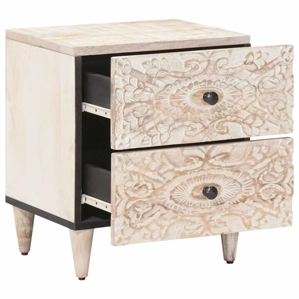Armadio da Notte con cassetto 2 pcs Bianco 40 x 33,5 x 46 cm 4018367