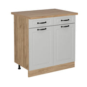 Vicco Mobiletto base per cucina Bianco casa di campagna 80 cm , PL Rovere