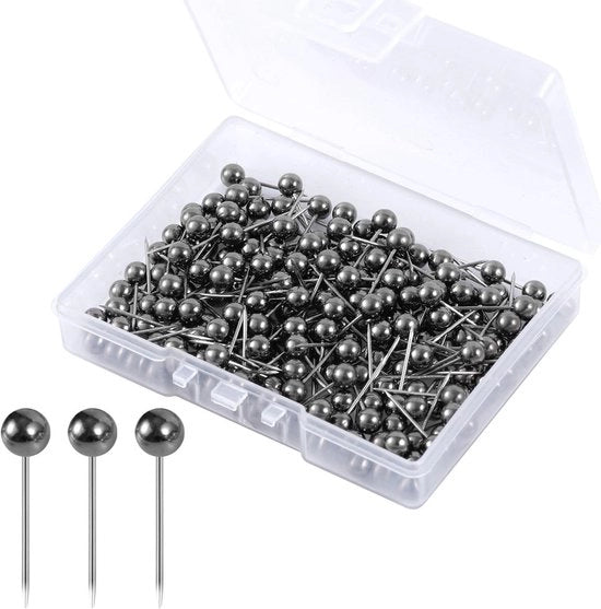 Push Pins per Carta per Viaggi e Foto - Nero Oro - Scuola e Uso Casa
