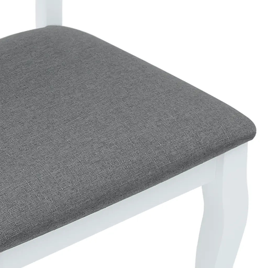Sedie da Pranzo con Cuscini 2 pz Bianco Legno Massello di Hevea