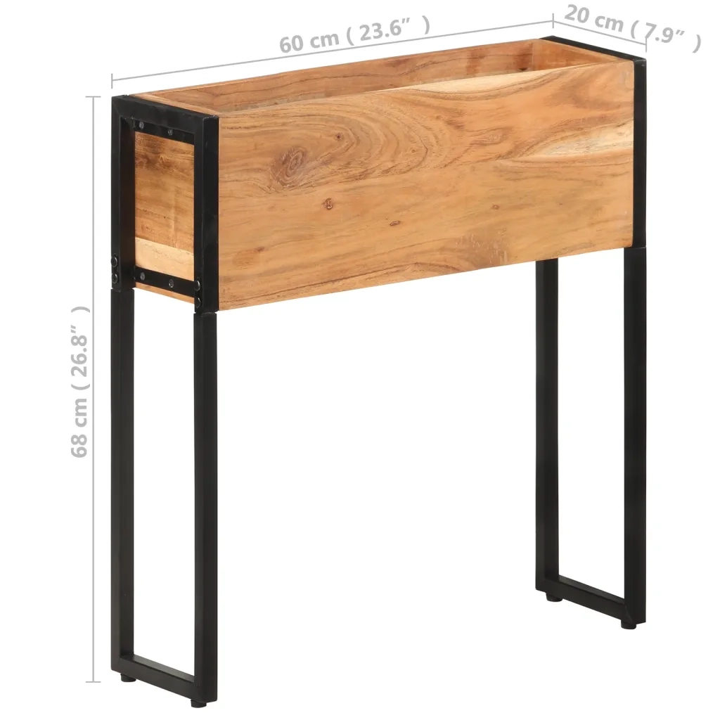 Fioriera 60x20x68 cm in Legno Massello di Acacia