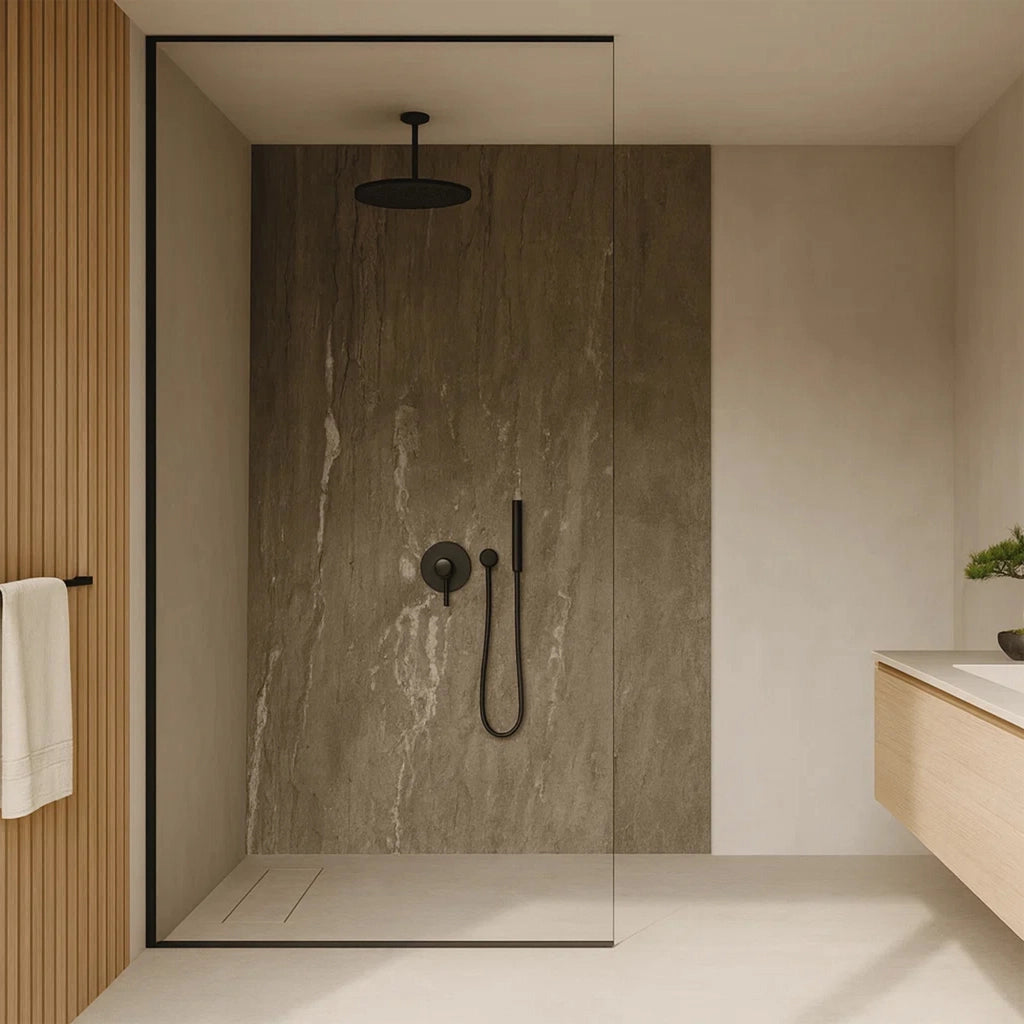 Set Bladel di 8 Pannelli Decorativi in PVC per Parete - Effetto Pietra Ash Grey [neu.haus]