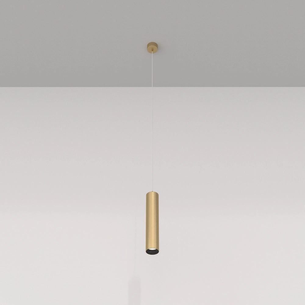 Lampadario A Sospensione Moderno Focus Alluminio Oro 1 Luce Gu10 10W