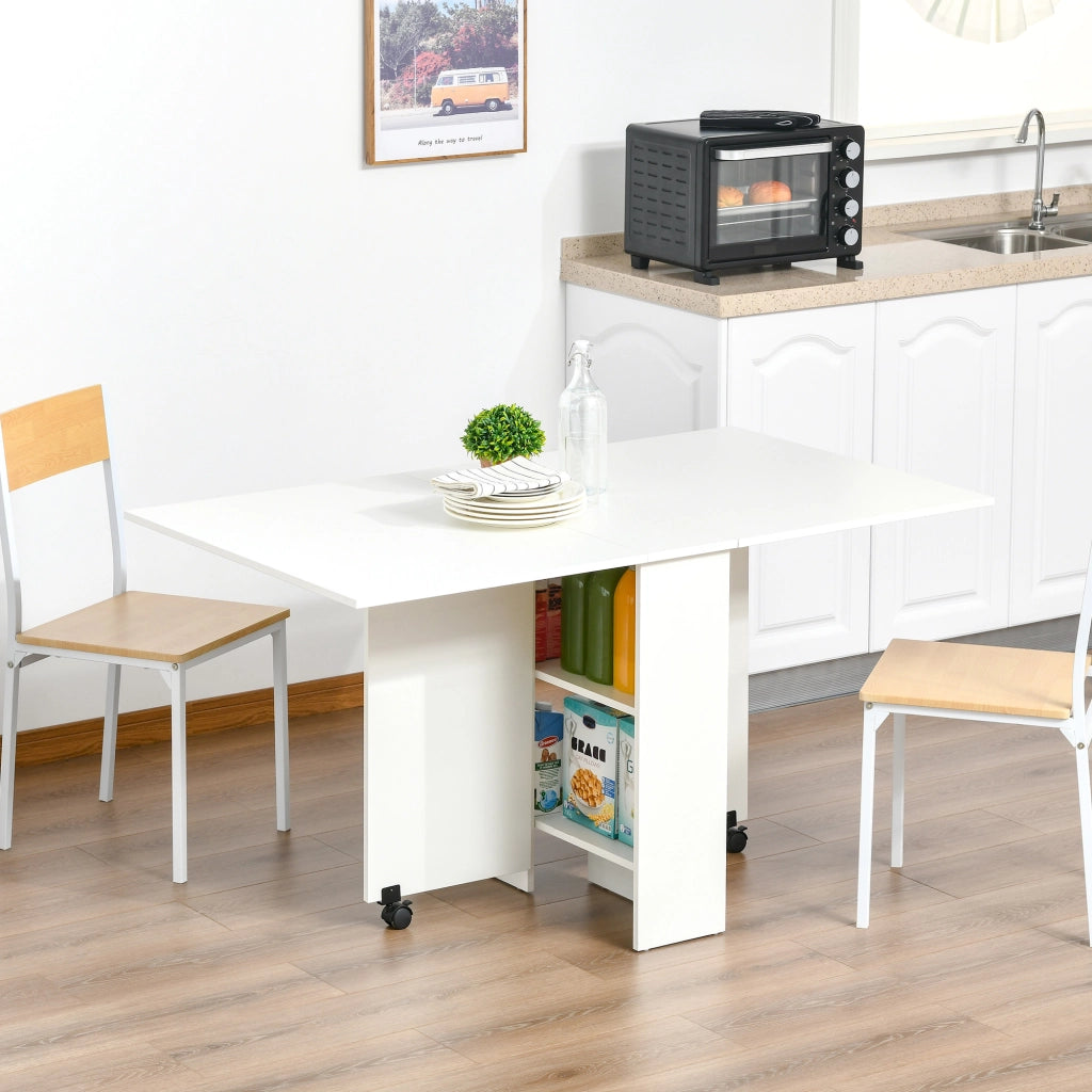 Tavolo da pranzo allungabile pieghevole ¨C zephmum ¨C bianco, 140x75x74cm