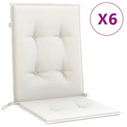 Cuscini Sedia Schiena Bassa 6 pz | Cuscini per sedie Crema M¨¦lange 100x50x4 Tessuto