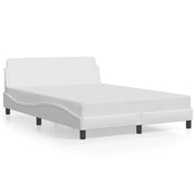 Letto matrimoniale | Letto per adulti | Giroletto Dover Bianco 120x200 cm in Similpelle