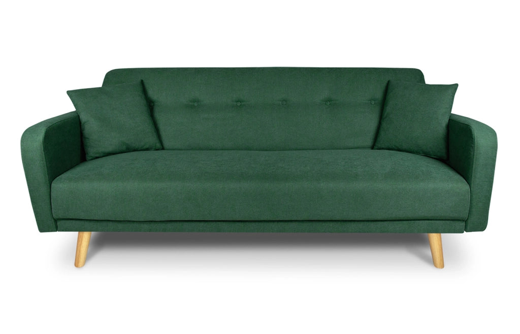 Divano letto clic clac in tessuto vellutato verde abete, divano 3 posti - Henry - DL-HE38FBC